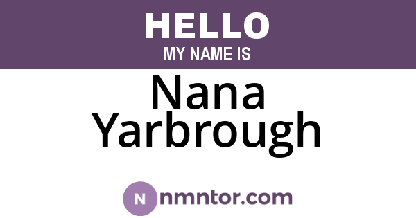 Nana Yarbrough