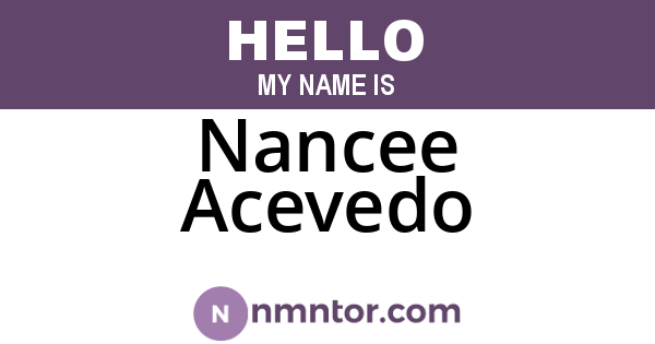 Nancee Acevedo