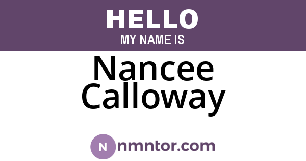 Nancee Calloway