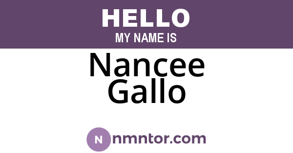 Nancee Gallo