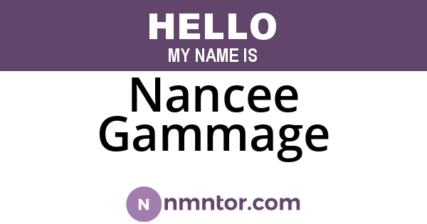 Nancee Gammage