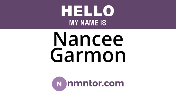 Nancee Garmon