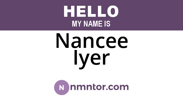 Nancee Iyer