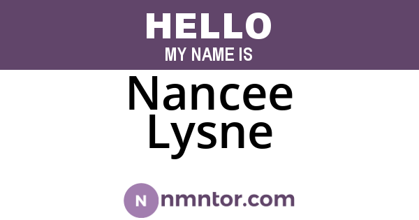 Nancee Lysne