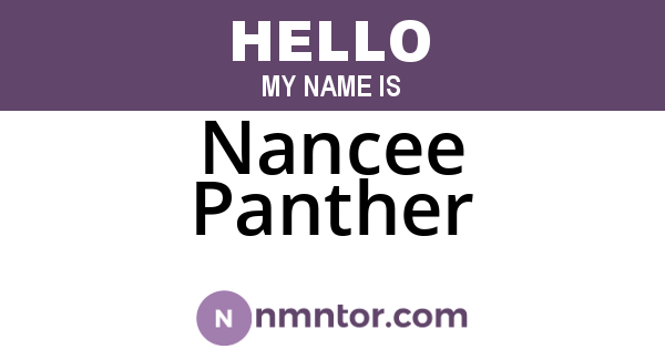 Nancee Panther