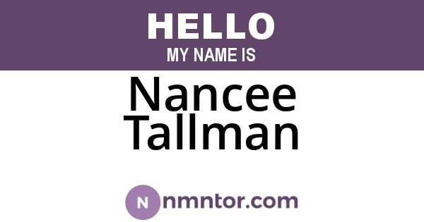 Nancee Tallman