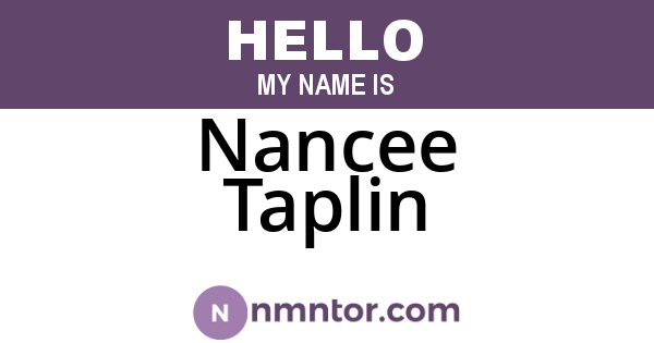 Nancee Taplin