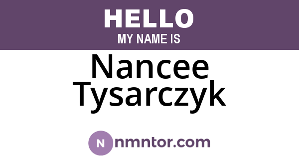 Nancee Tysarczyk