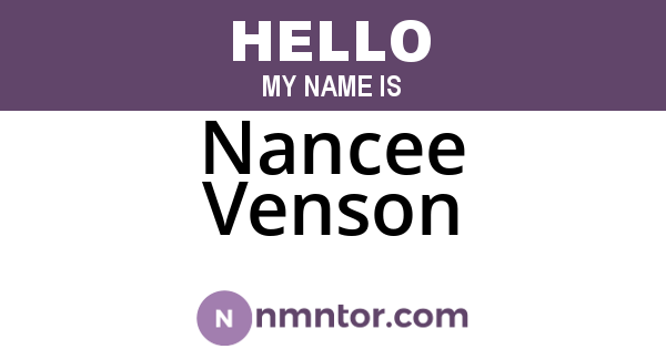 Nancee Venson