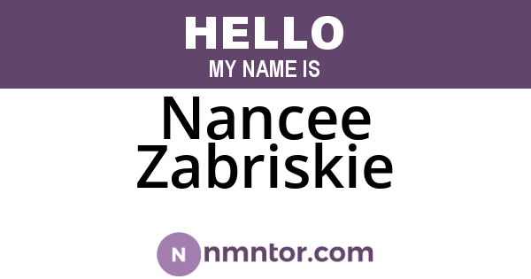 Nancee Zabriskie