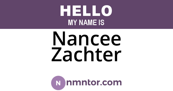 Nancee Zachter