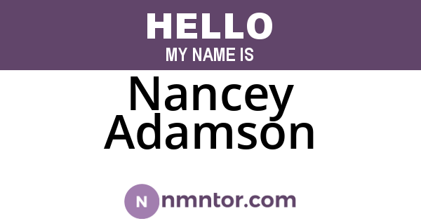 Nancey Adamson