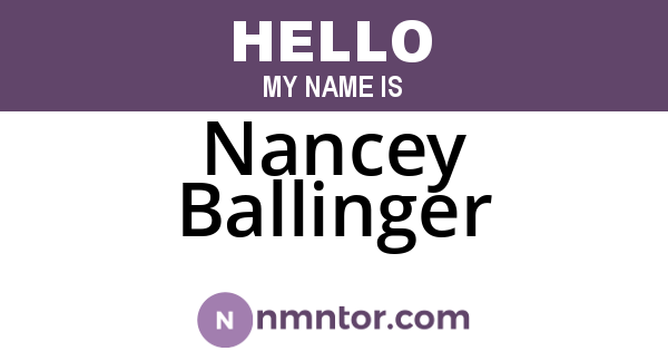 Nancey Ballinger