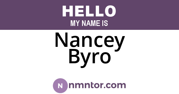 Nancey Byro