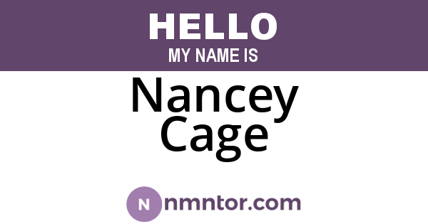 Nancey Cage