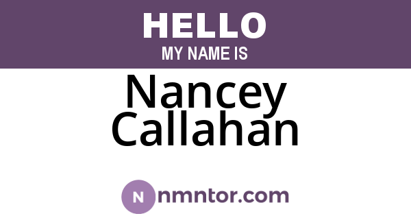 Nancey Callahan