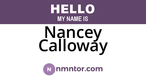 Nancey Calloway