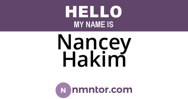 Nancey Hakim