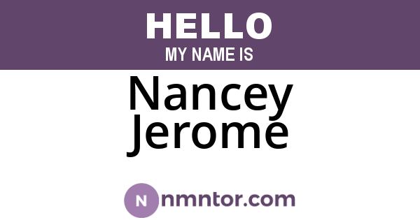 Nancey Jerome