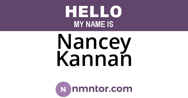 Nancey Kannan