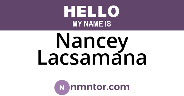 Nancey Lacsamana