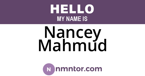 Nancey Mahmud