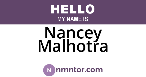 Nancey Malhotra