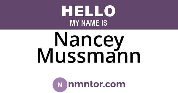 Nancey Mussmann
