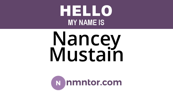 Nancey Mustain