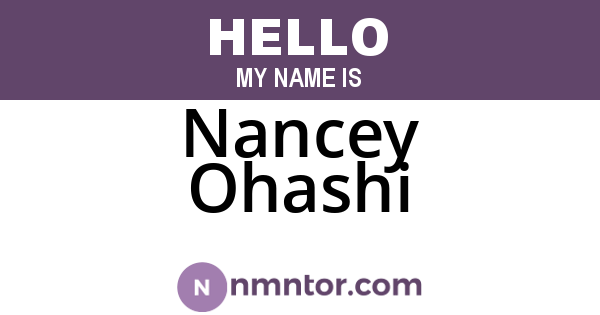 Nancey Ohashi