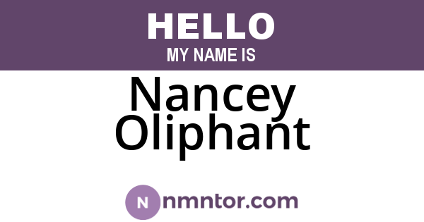 Nancey Oliphant