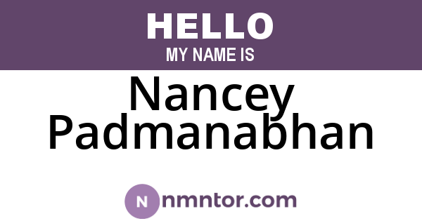 Nancey Padmanabhan