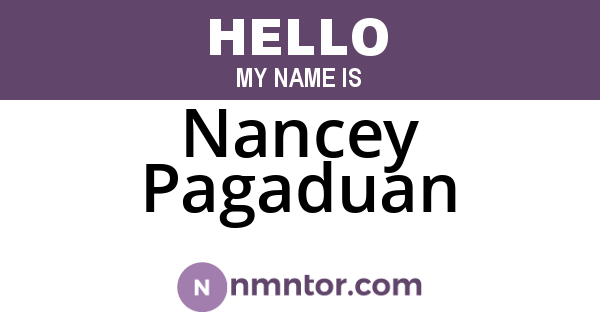 Nancey Pagaduan