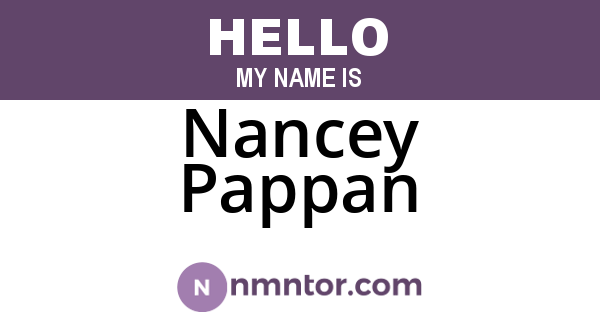 Nancey Pappan