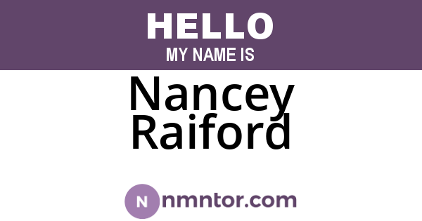 Nancey Raiford