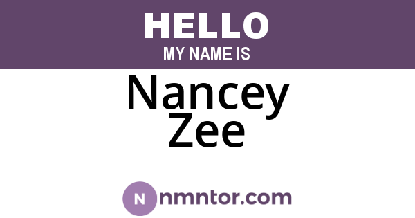 Nancey Zee