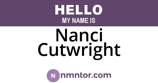 Nanci Cutwright
