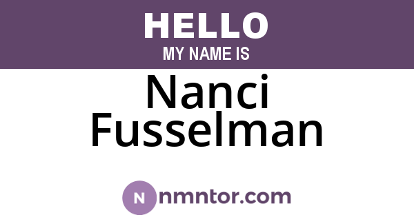 Nanci Fusselman