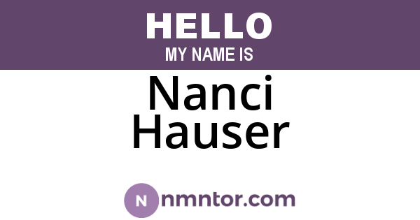 Nanci Hauser