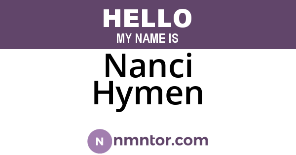 Nanci Hymen