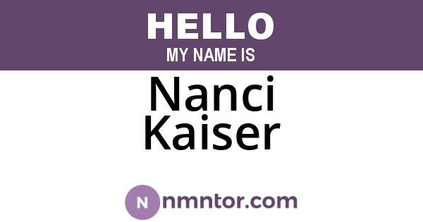 Nanci Kaiser