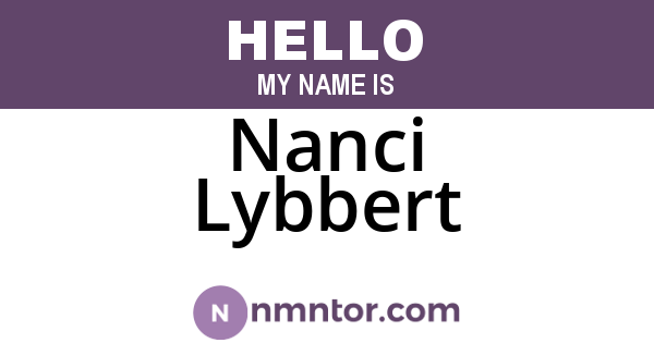 Nanci Lybbert