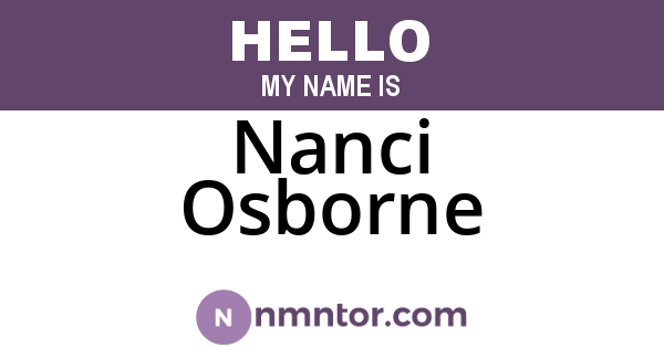Nanci Osborne