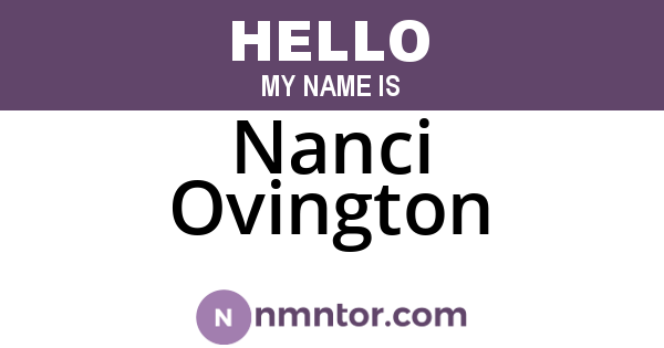 Nanci Ovington