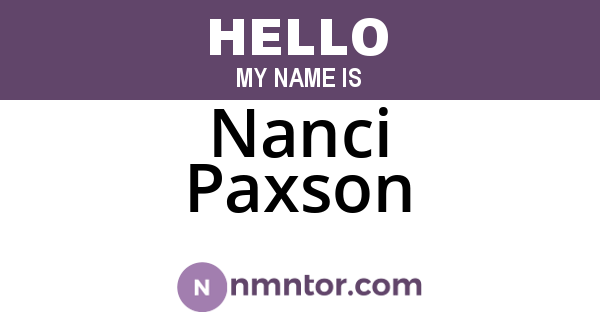 Nanci Paxson
