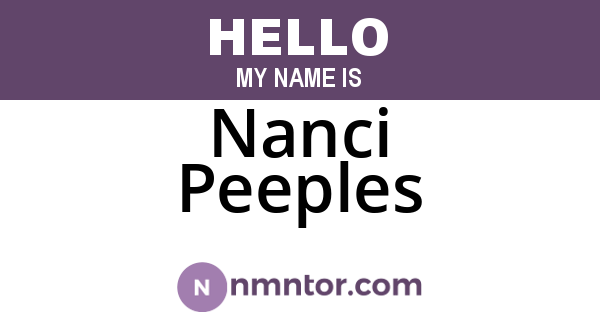 Nanci Peeples