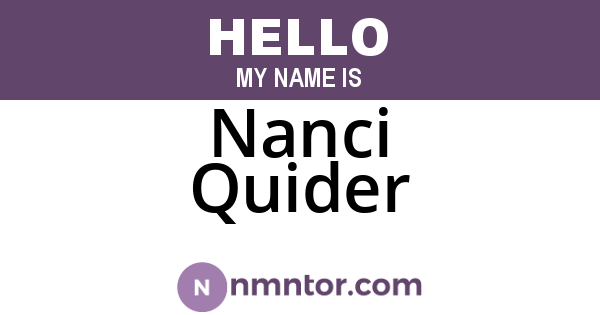 Nanci Quider