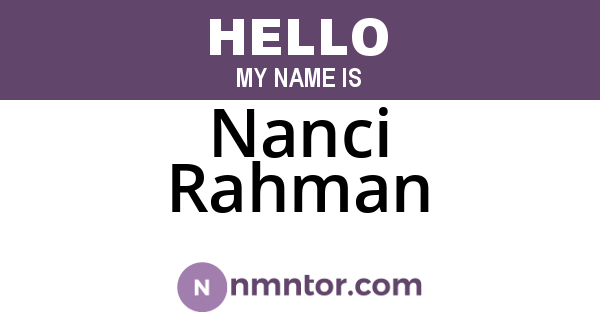 Nanci Rahman