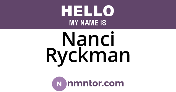 Nanci Ryckman