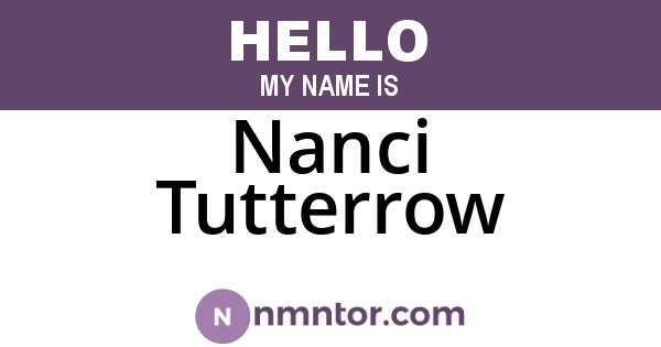 Nanci Tutterrow